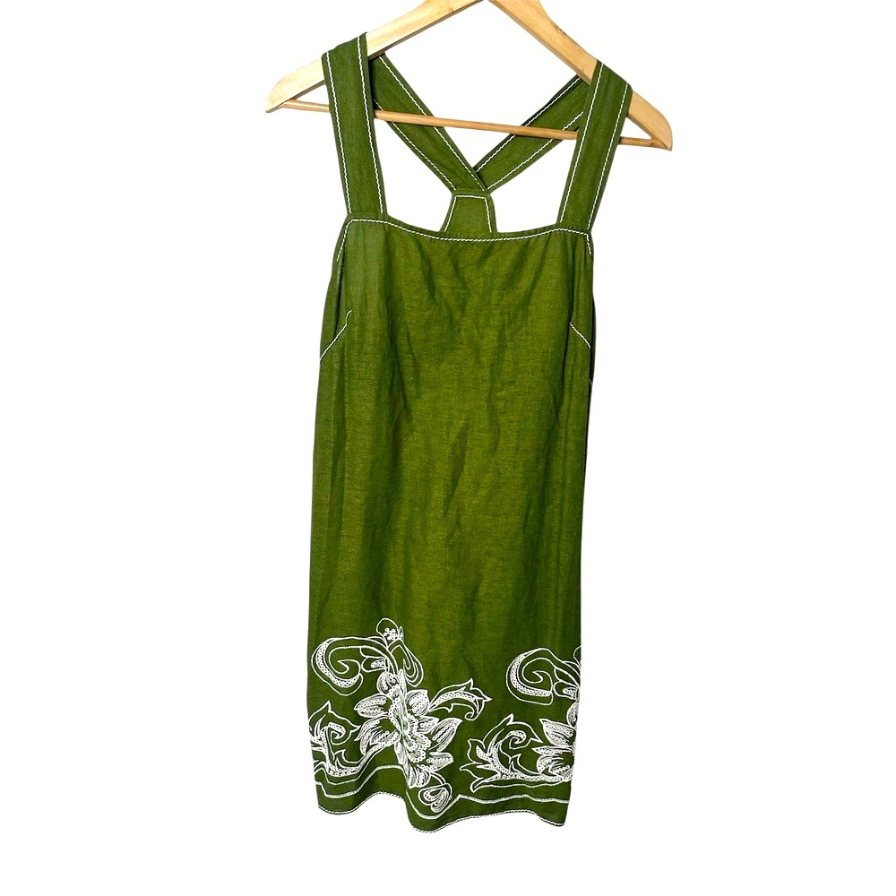 Max Studio Green Linen Blend Dress‎ – Size M - Picture 3 of 5